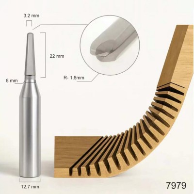 V-Shape Arc Router Bit for Melamine MDF, Melamine Particle Board, and PVC