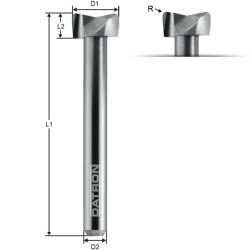 Double Flute end Mills with edge radius and polished flute