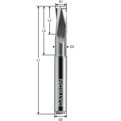 Triple flute end mill with toric cut for PU foam