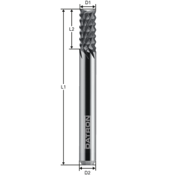 Micro-Toothed End Mill, coated
