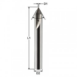 Conical two flute engraving tools