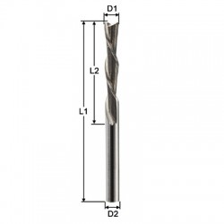Two compression cutter end mill