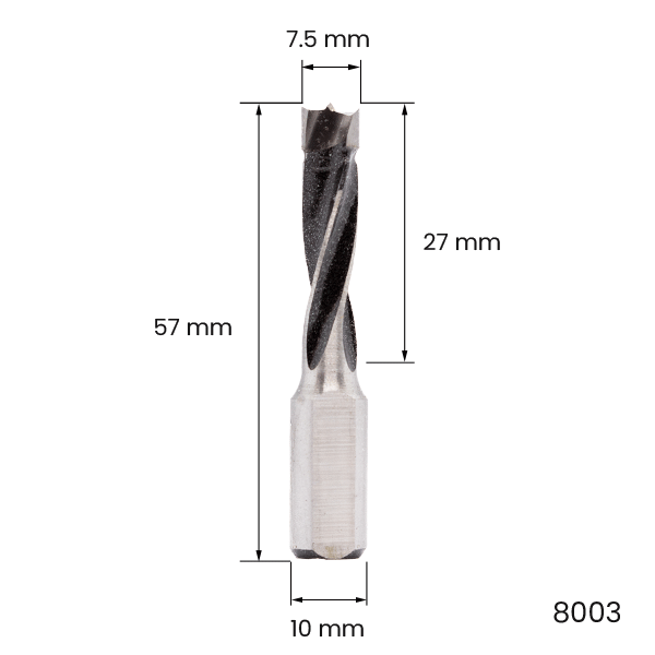Burghiu Dowel Drill pentru lemn cu coada de 10mm