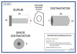 CA series, aluminum sign standoffs